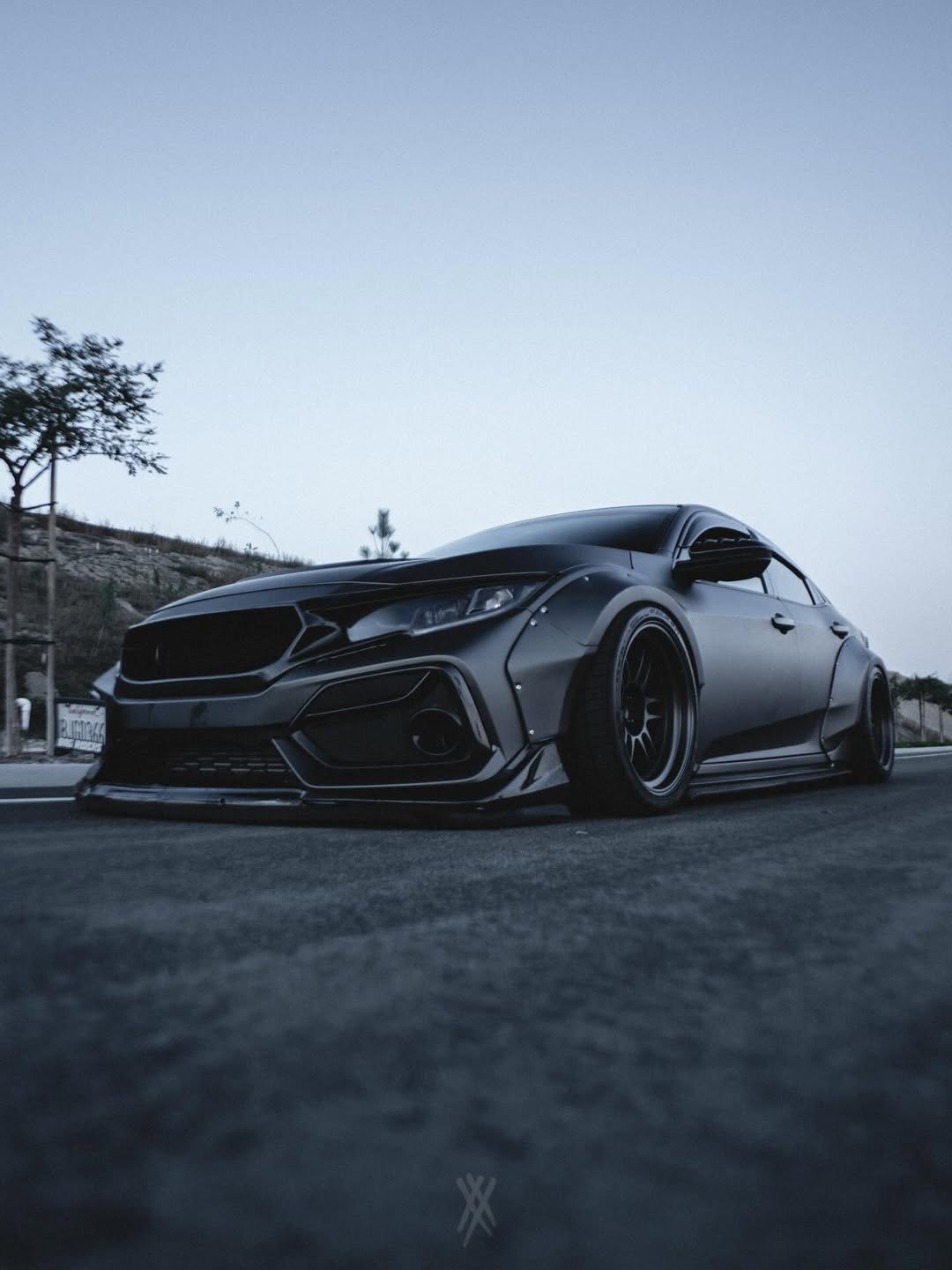 Black — Robot 10th Gen Honda Civic SEDAN Hatchback FRP Complete Widebody Kit — Build 2
