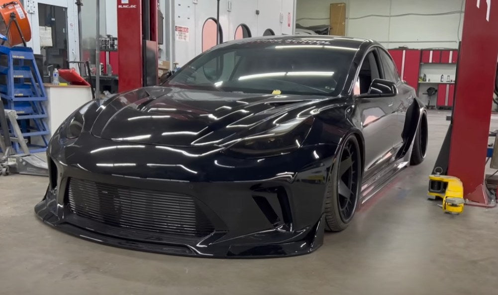 Black Tesla Model 3 — Robot Craftsman HACKER Widebody — Build 3