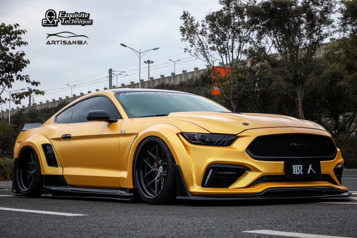 Yellow — Robot Craftsman Ford Mustang V3 Widebody Kit 2015-2023