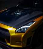 CMST Tuning Nissan GTR GT-R R35 2008-2016 Carbon Fiber Tempered Glass Transparent Hood Window See Through