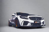 CMST Tuning PP Polyurethane Front Bumper & Grill & Carbon Fiber Front Lip for Mercedes-Benz C43 C300 2015-2021 Coupe Sedan
