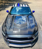 CMST Carbon Fiber Glass Transparent Hood Stage 2 ( Raised 2 inches ) for Ford Mustang S550.1 2015- 2017