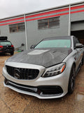 CMST Tuning Carbon Tempered Glass Transparent Bonnet For Mercedes Benz 2015-2020 AMG C63 Sedan Coupe 2 Door 4 Door