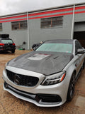 CMST Tuning Carbon Tempered Glass Transparent Bonnet For Mercedes Benz 2015-2020 AMG C63 Sedan Coupe 2 Door 4 Door