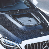 CMST Tuning Carbon Tempered Glass Transparent Hood For Mercedes Benz 2015-2020 W205 Sedan C300 C43 C Coupe 2 Door 4 Door Ver.2