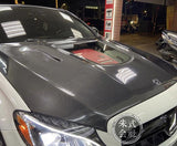 CMST Tuning Carbon Tempered Glass Transparent Hood For Mercedes Benz 2015-2020 W205 C300 C43 Sedan Coupe 2 Door 4 Door Ver.1