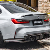 SOOQOO M4 G82 G83 Carbon Fiber Diffuser With Brake Light + Rear Splitter