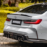 SOOQOO M4 G82 G83 Carbon Fiber Diffuser With Brake Light + Rear Splitter