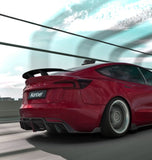 Karbel Pre-preg Carbon Fiber With Light Rear Diffuser & Canards for Tesla Model 3 Highland / P