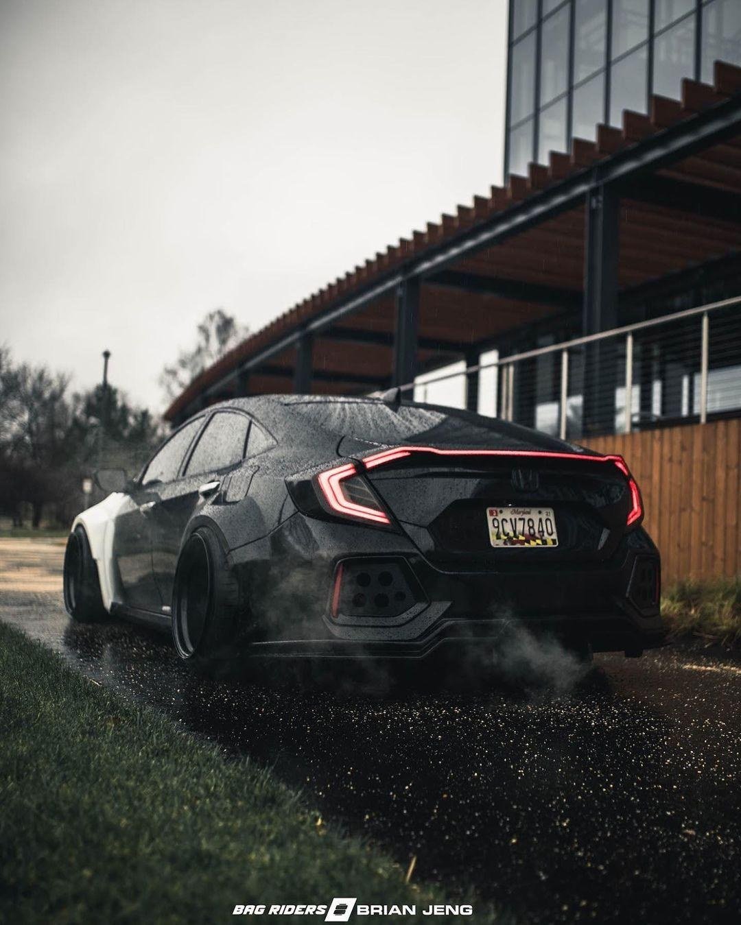 Black — Robot 10th Gen Honda Civic SEDAN  Hatchback FRP Complete Widebody Kit