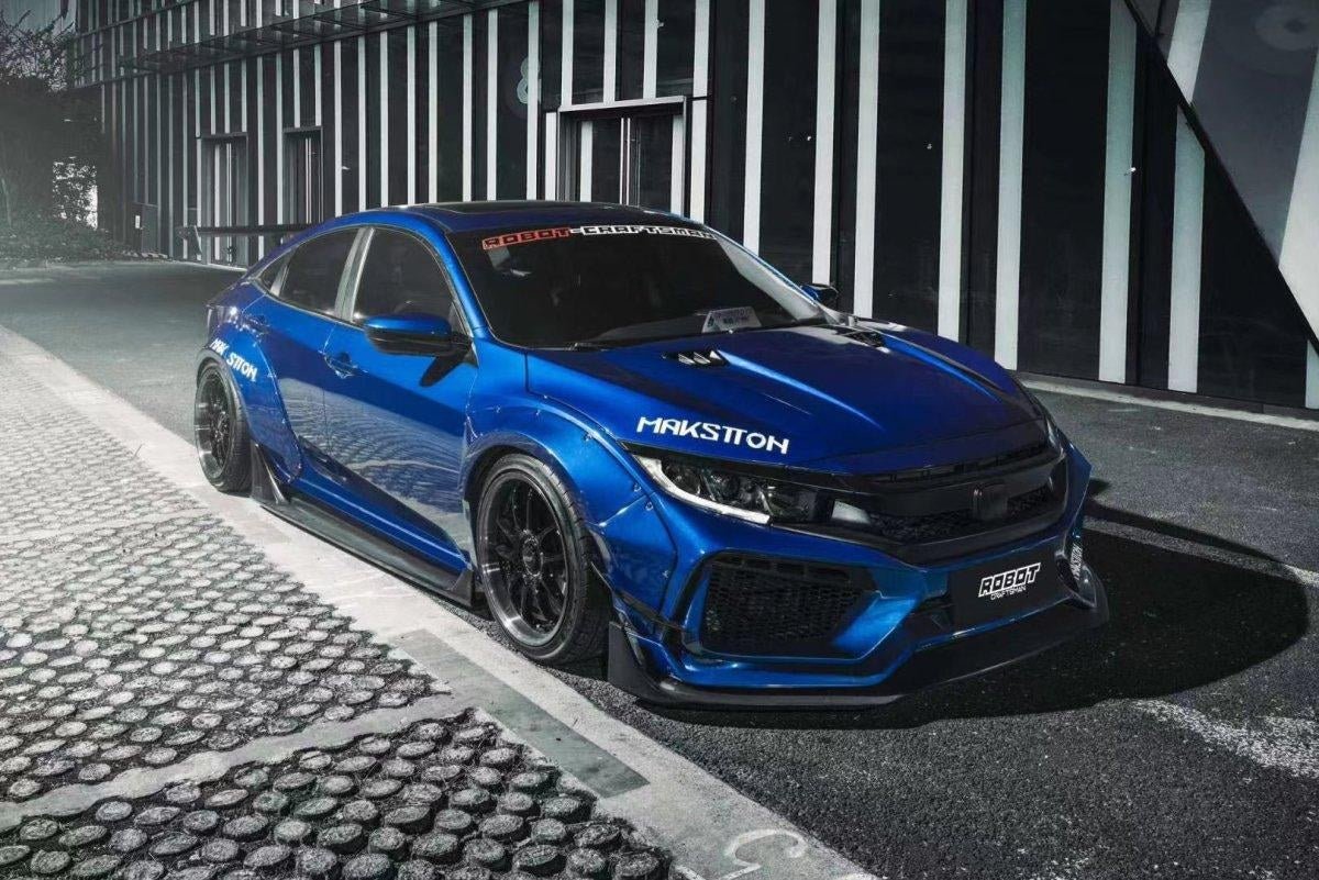 Dark Blue — Robot 10th Gen Honda Civic SEDAN FRP Complete Widebody Kit