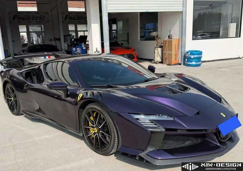 Purple 2 No Front Camera — Ferrari SF90XX Style Conversion Kit for SF90 – Complete Prepeg Carbon Body Kit