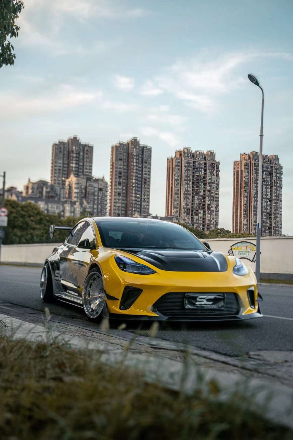 Pikachu Wrap Tesla Model 3 — Robot Craftsman HACKER Widebody