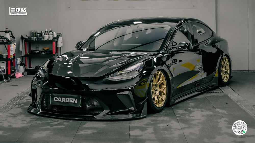 Black Tesla Model 3 — Robot Craftsman HACKER Narrowbody