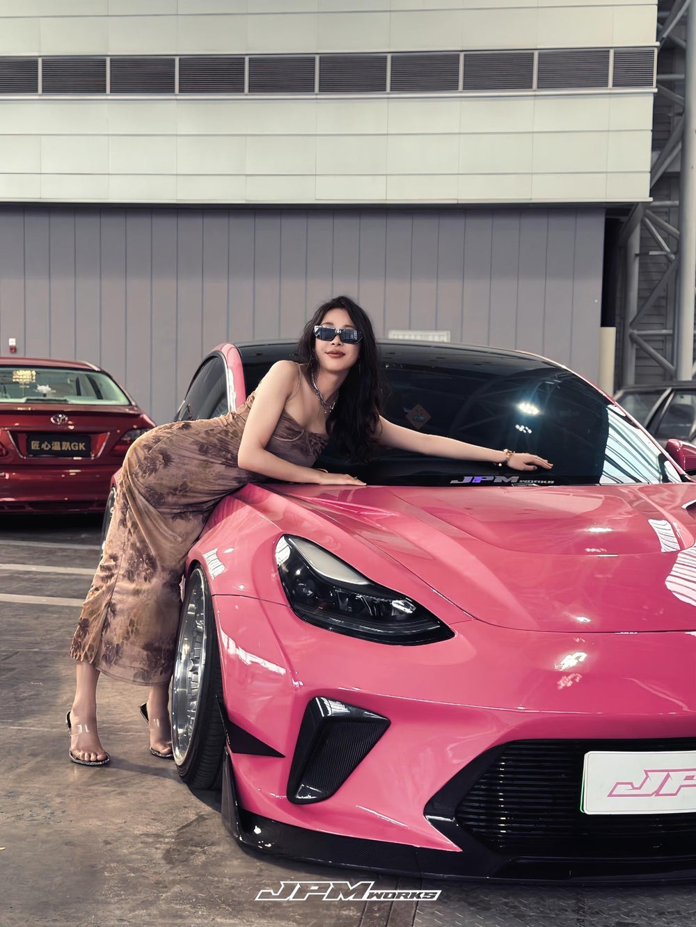Pink Tesla Model 3 — Robot Craftsman HACKER Widebody