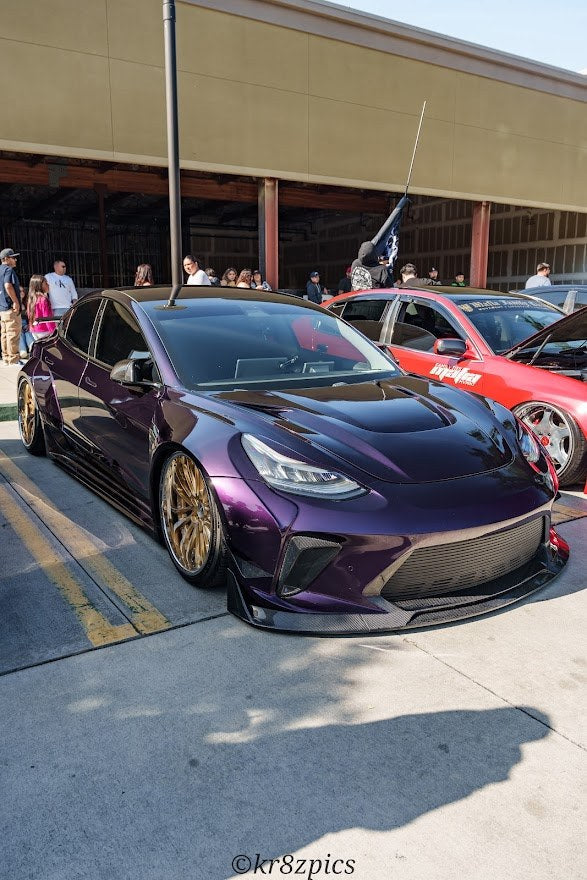 Purple Tesla Model 3 — Robot Craftsman HACKER Widebody