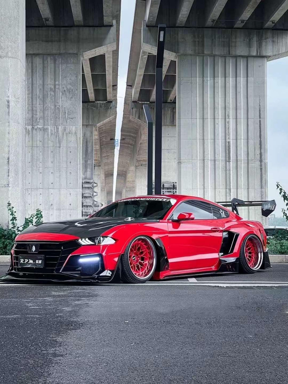 Red Carbon — Robot Craftsman Ford Mustang Dawn Widebody Kit 2015-2023