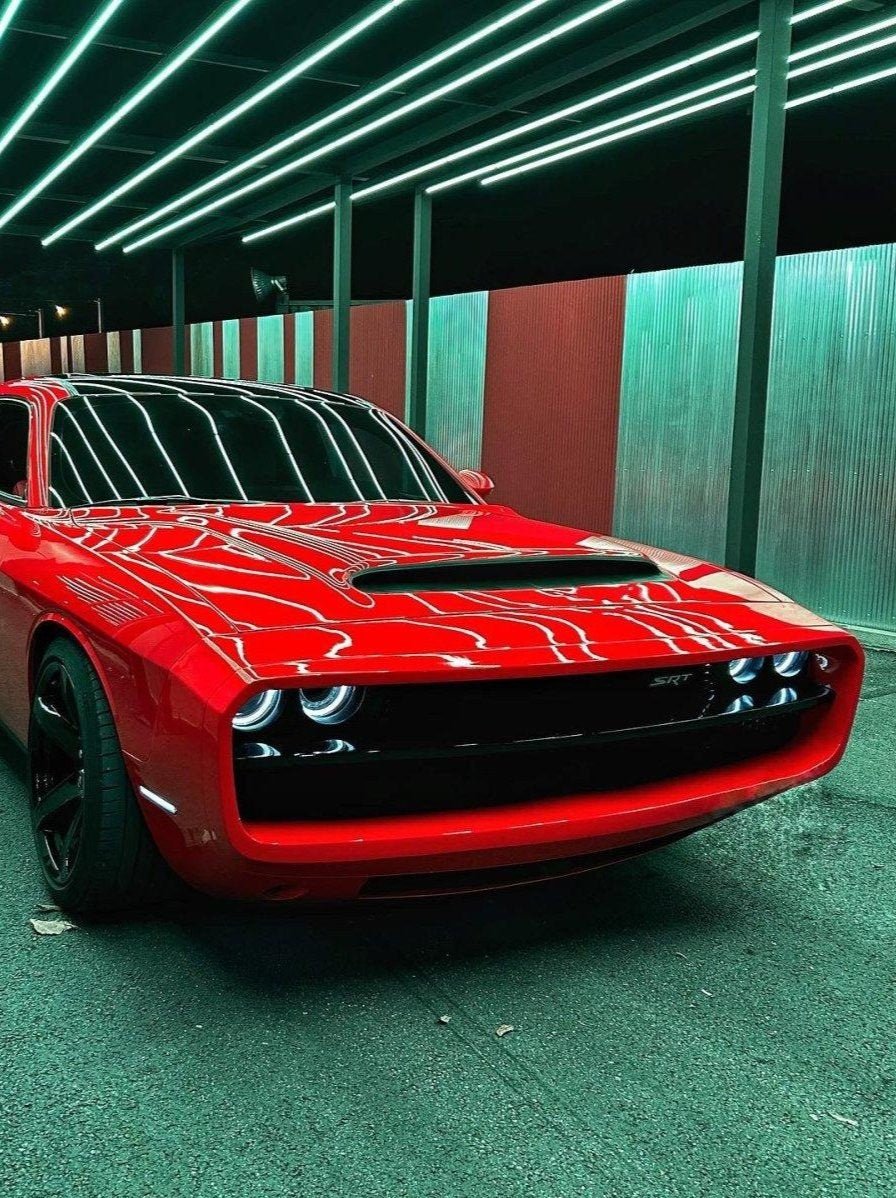 Red — ROBOT CRAFTSMAN Front Bumper CHOPPER for Dodge Challenger 2015-ON