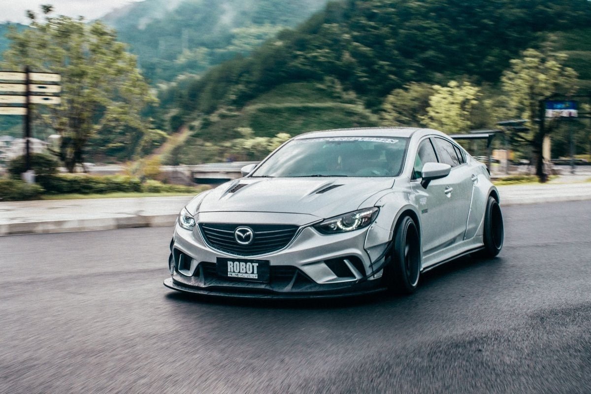 Silver — Robot Craftsman Mazda 6 2014-2017 Plus Body Kit Fibre Glass Reinforced Plastic Complete Widebody Kit (FRP)