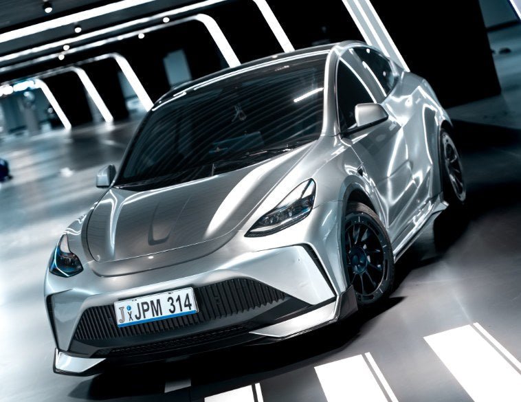 Silver — Robot Craftsman Tesla Model Y Starship Polypropylene (PP) Full Bodykit — Build 2