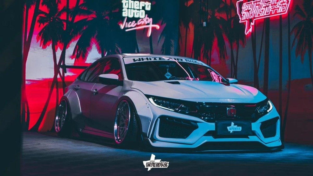 White — Robot 10th Gen Honda Civic SEDAN FRP Complete Widebody Kit