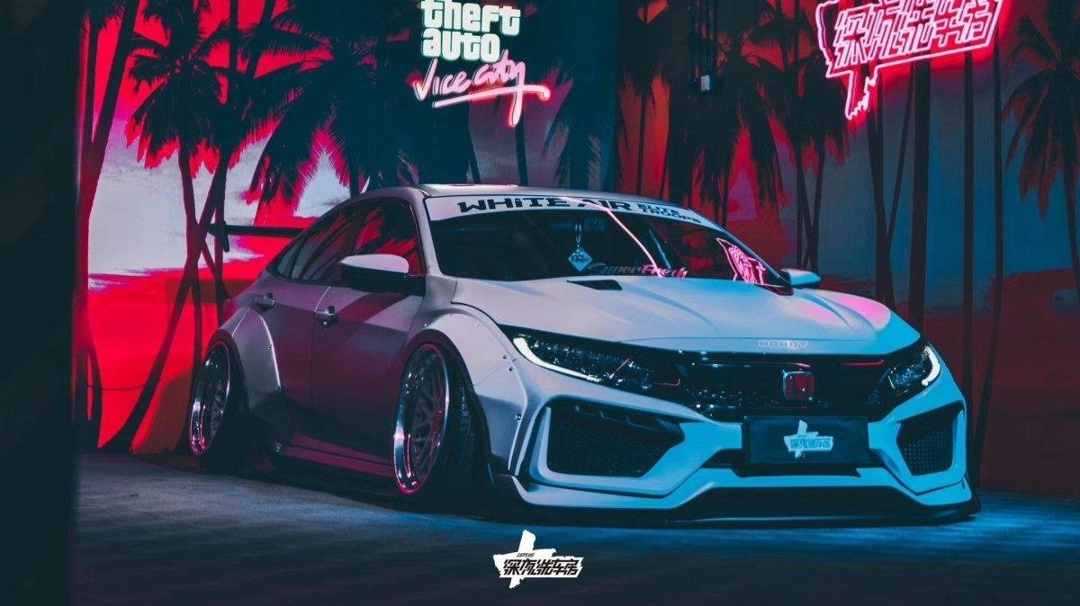 White — Robot 10th Gen Honda Civic SEDAN FRP Complete Widebody Kit