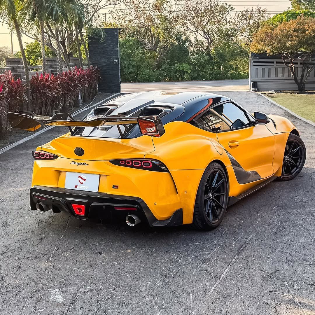 Yellow — Robot Craftsman Toyota GR Supra GT Wing, Roof Scoop & Rear Window Louver