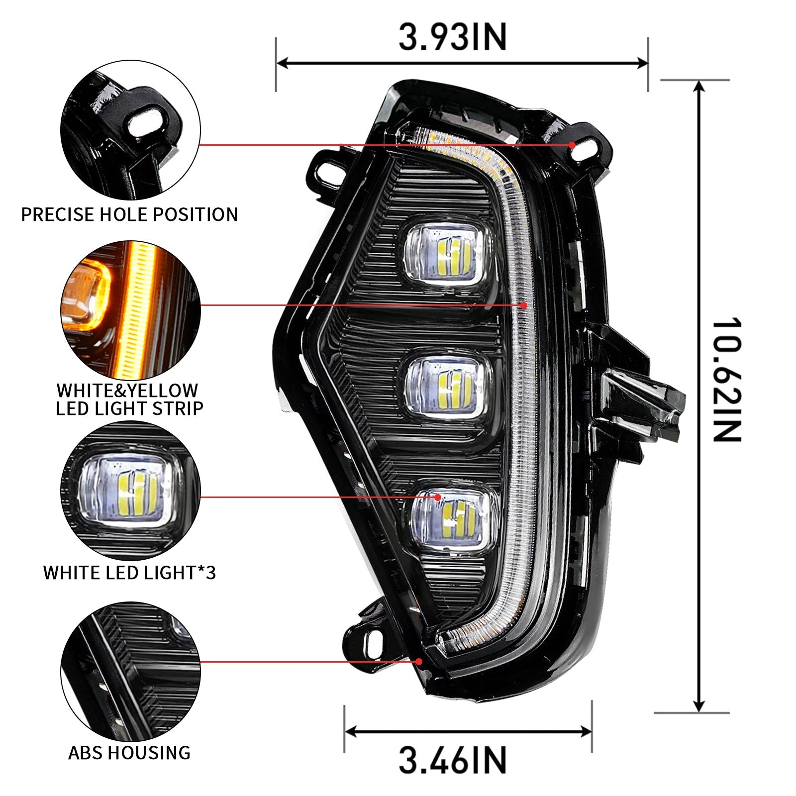 LED DRL Fog Lights For Toyota RAV4 2019-2022