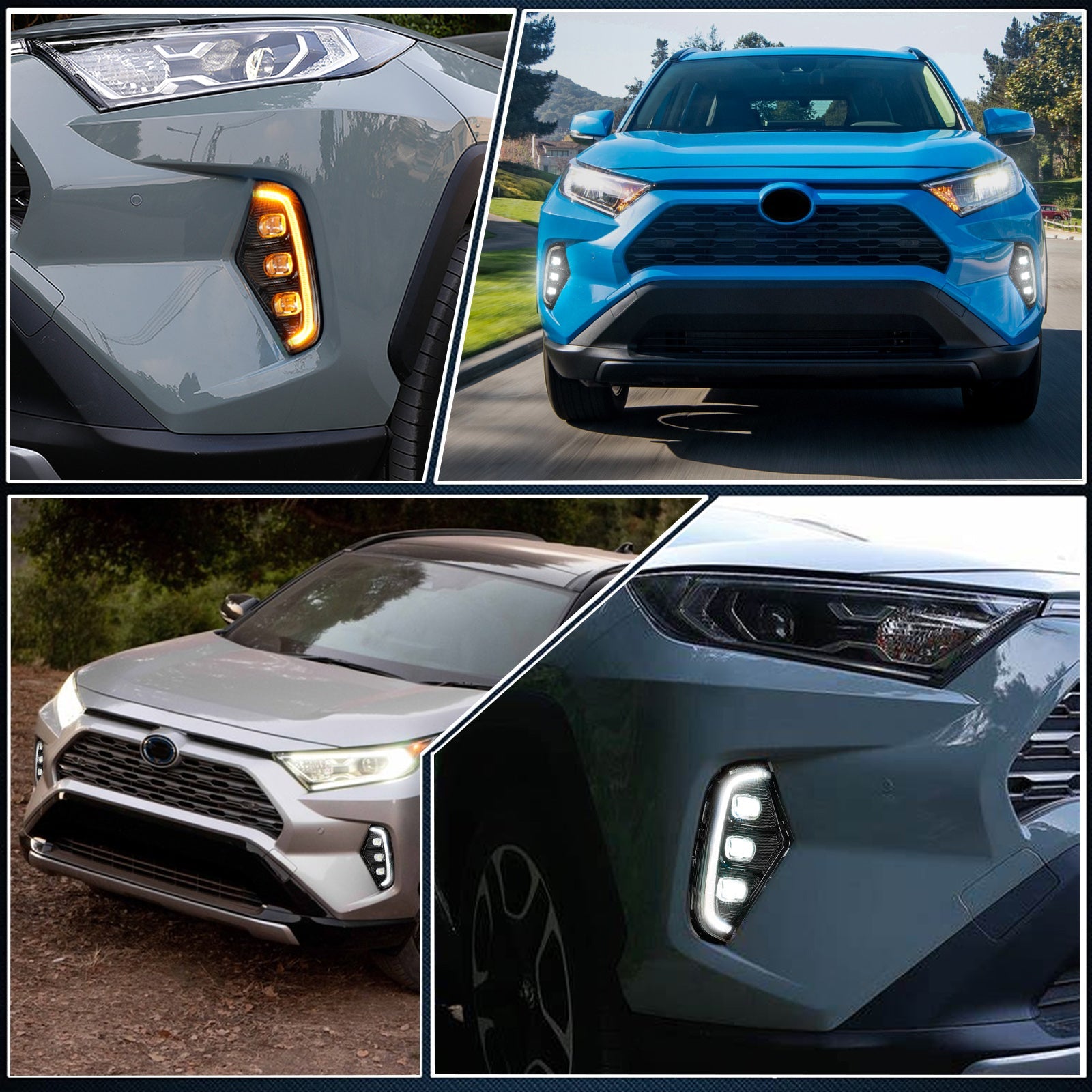 LED DRL Fog Lights For Toyota RAV4 2019-2022