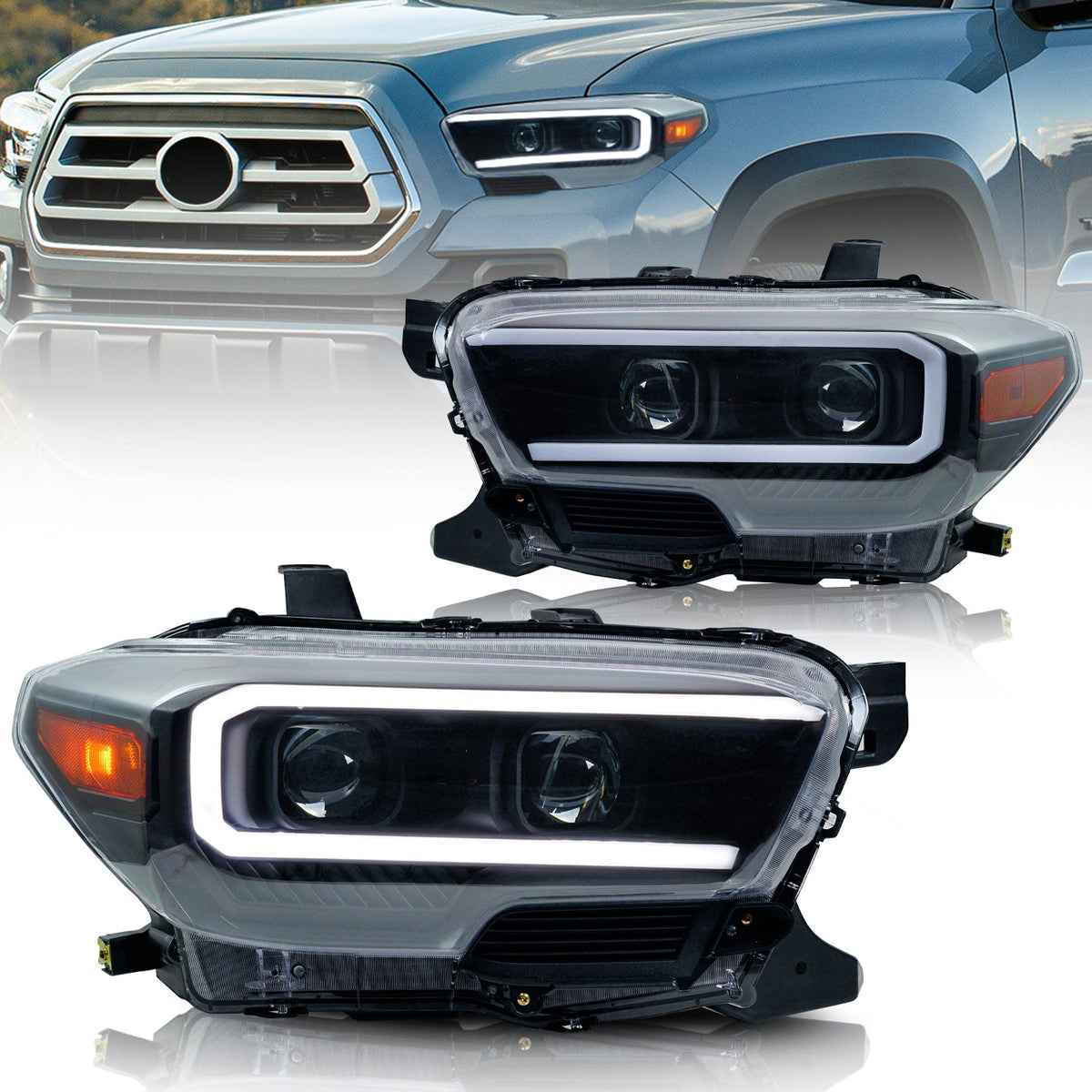 Full LED Headlights Assembly For Toyota Tacoma 2016-2020