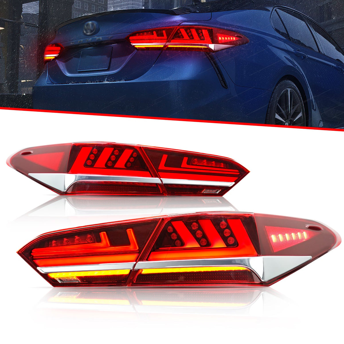 Full LED Tail Lights Assembly For Toyota Camry  2018-2022