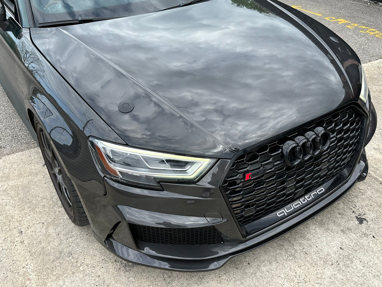 Karbel Carbon Dry Carbon Fiber RS3 Style Front Bumper for Audi A3 & A3 S Line & S3 2017-2020 8.5V