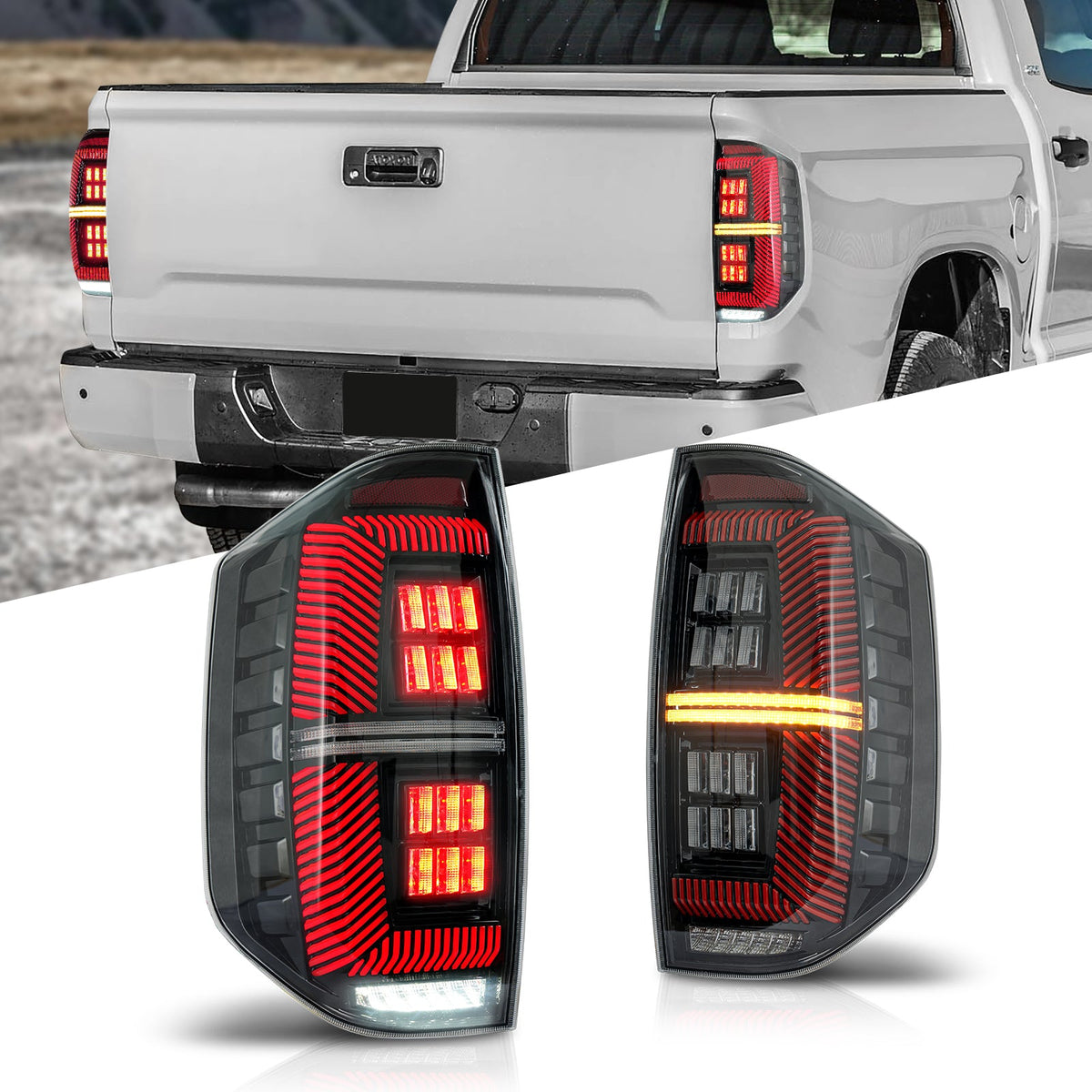 Full LED Tail Lights Assembly For Toyota Tundra 2014-2021