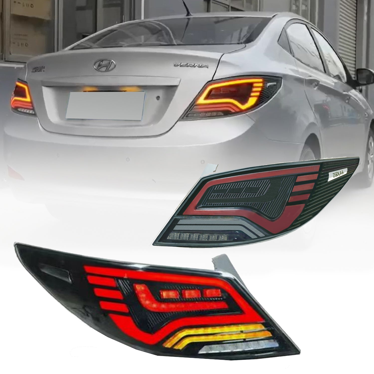 Full LED Tail Lights Assembly For Hyundai Verna 2010-2013