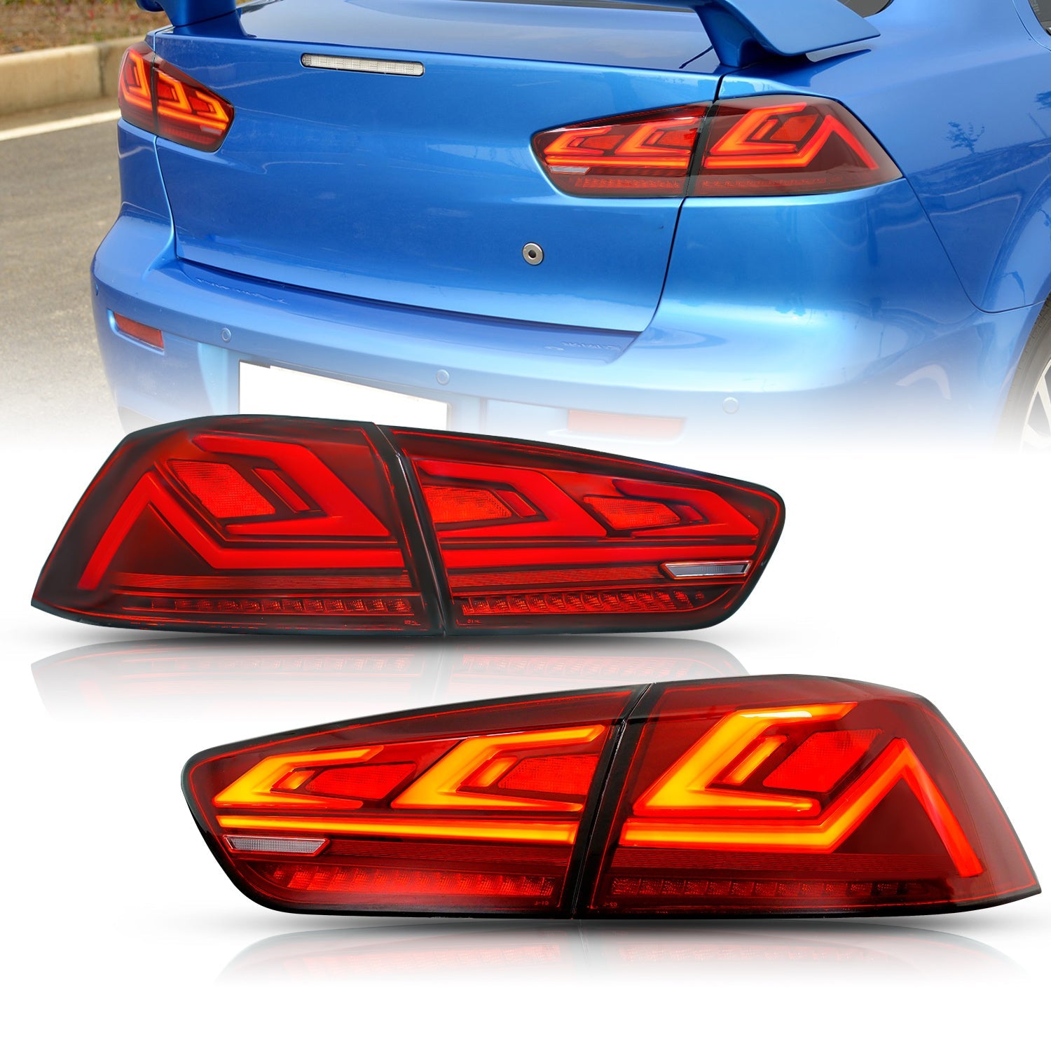 Full LED Tail Lights Assembly For Mitsubishi Lancer EVO X ES 2008-2020