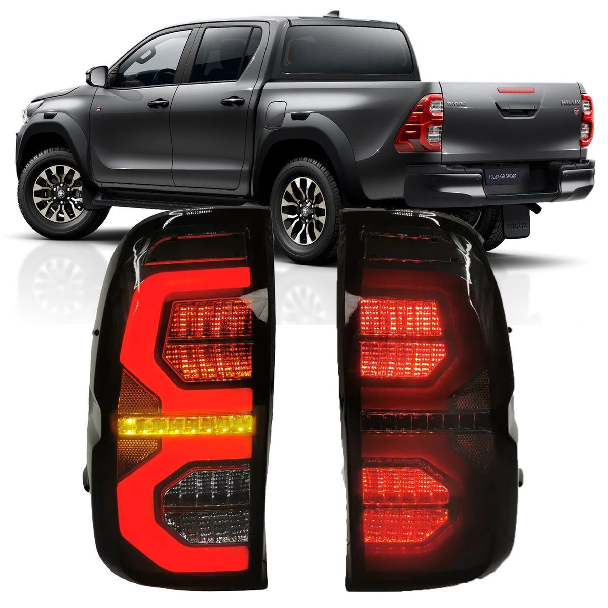 Full LED Tail Lights Assembly For Toyota Hilux 2015-2022