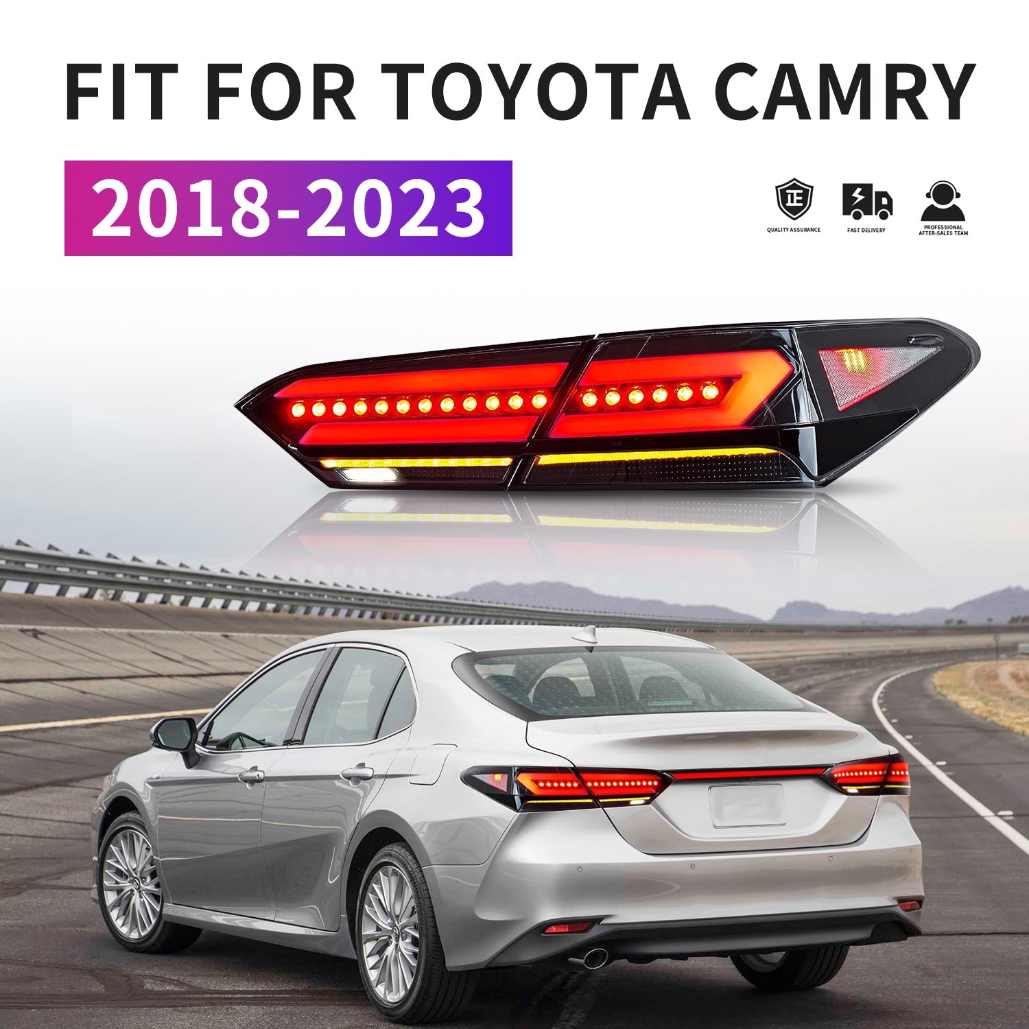 Full LED Tail Lights Assembly For Toyota Camry  2018-2023,with trunk light