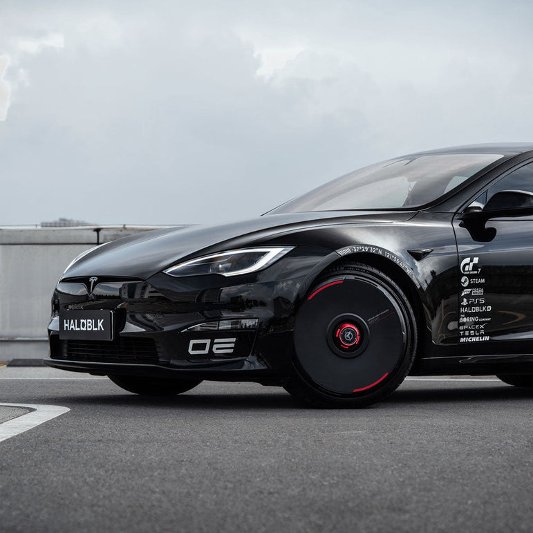 HALODISC 2 Wheel Covers for Tesla | Custom Numbers Series BLACK