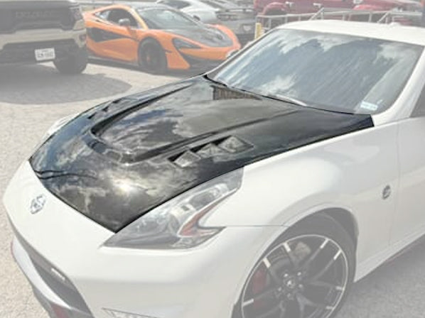 CMST Tuning Carbon Fiber Hood With 3 Vents ver.2 for Nissan 370Z Z34 Fairlady Z Vented - Robot Bodykits