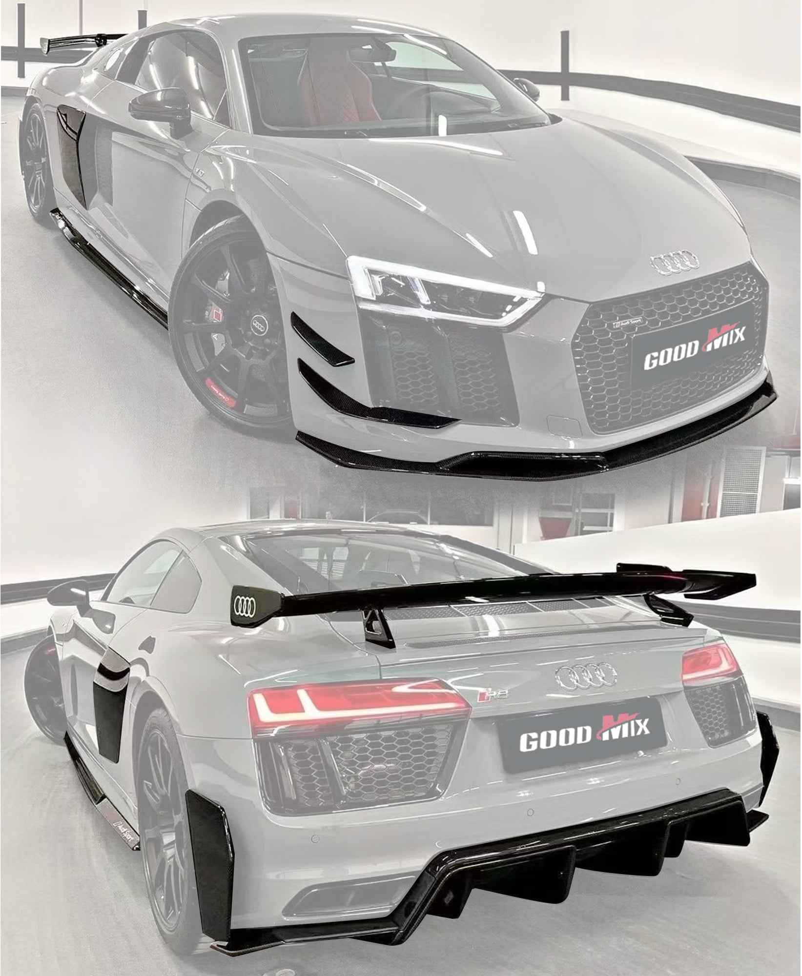 2016-2018 Audi R8 Full Dry Carbon Aerodynamics kit Aftermarket Carbon Fiber Part / Bodykit - Robot Bodykits