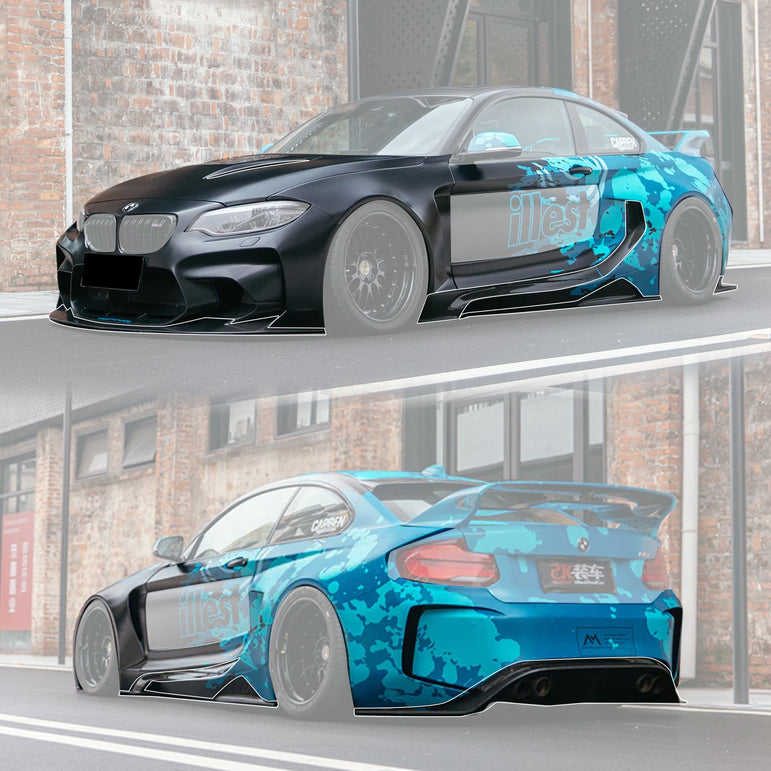 2016 - 2020 BMW M2 F87 VR Style Partial Carbon Fiber Wide Full Body kit Aftermarket Carbon Fiber Part / Bodykit - Robot Bodykits