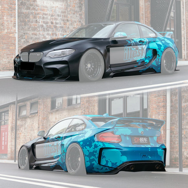 2016 - 2020 BMW M2 F87 VR Style Partial Carbon Fiber Wide Full Body kit Aftermarket Carbon Fiber Part / Bodykit - Robot Bodykits