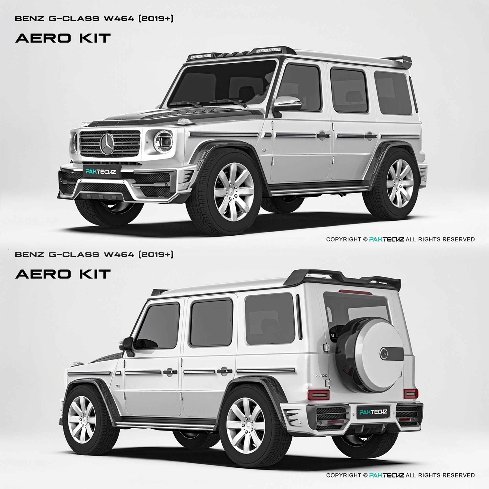 2019 Mercedes Benz G-Class W464 Paktechz Full Dry Carbon Aerodynamics kit Aftermarket Carbon Fiber Part / Bodykit - Robot Bodykits