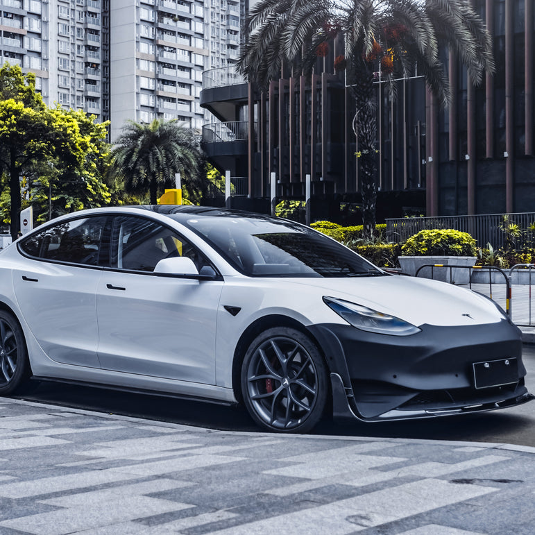 CMST Tuning Carbon Fiber Front Bumper & Front Lip for Tesla Model 3 Ver.2 - Robot Bodykits