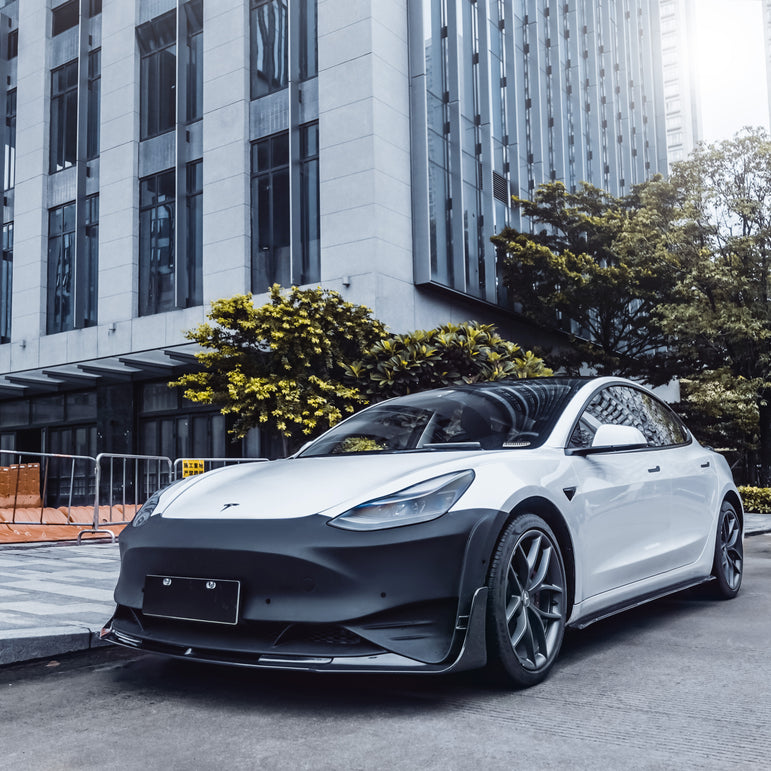 CMST Tuning Carbon Fiber Front Bumper & Front Lip for Tesla Model 3 Ver.2 - Robot Bodykits