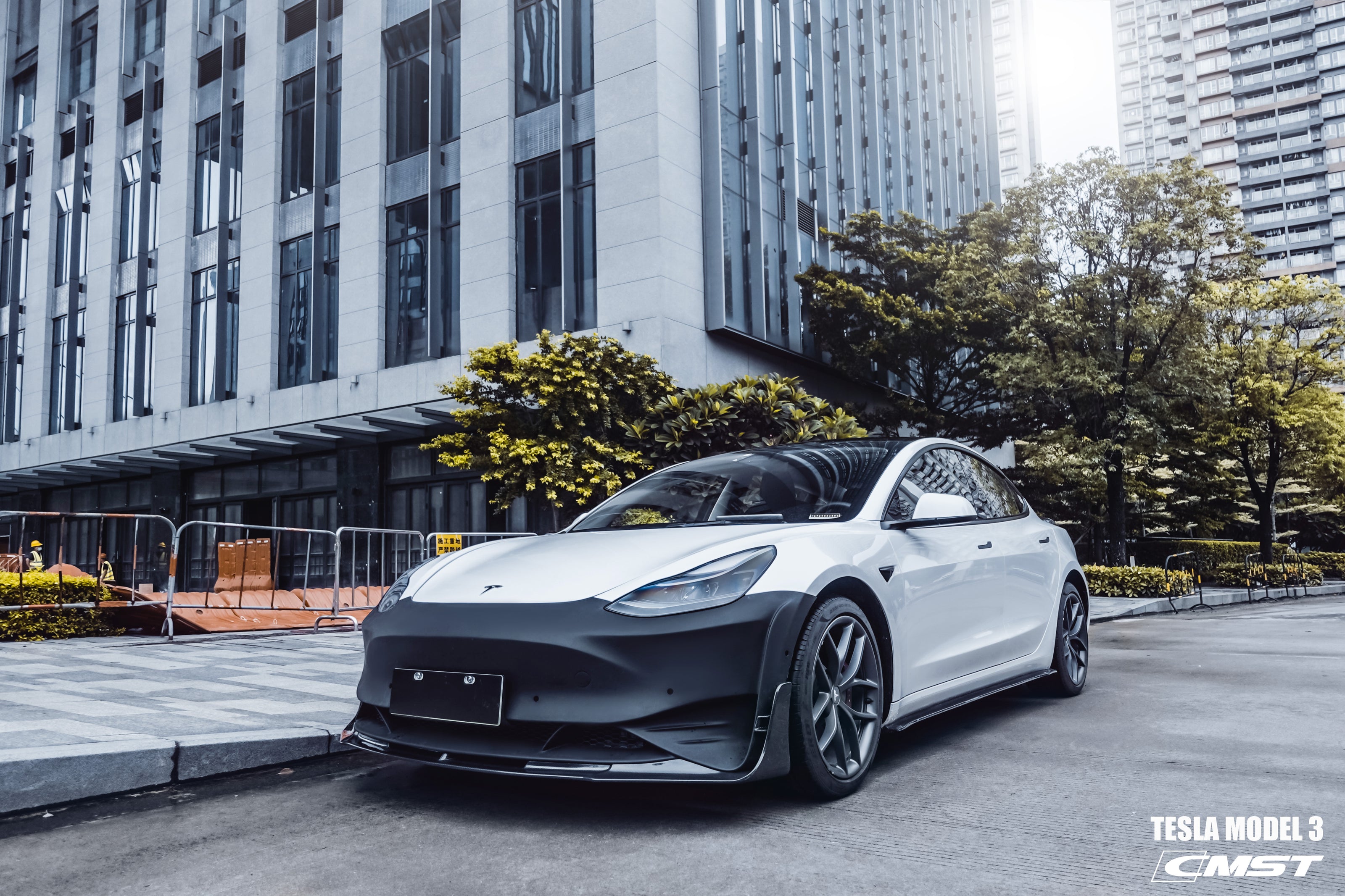 CMST Tuning Carbon Fiber Front Bumper & Front Lip for Tesla Model 3 Ver.2 - Robot Bodykits