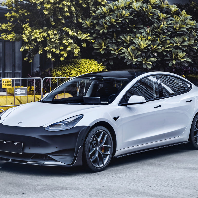 CMST Tuning Carbon Fiber Front Bumper & Front Lip for Tesla Model 3 Ver.2 - Robot Bodykits