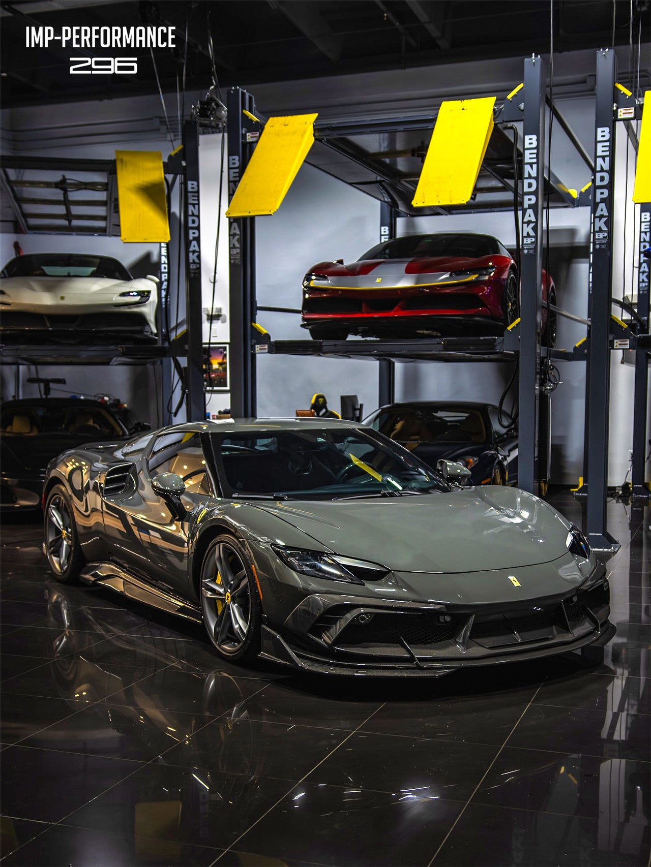 DarwinPRO 2022-2026 Ferrari 296 GTB & GTS Type F171 iMP Style Carbon Fiber Full Kit (For Surround View Camera System Bumper Only)