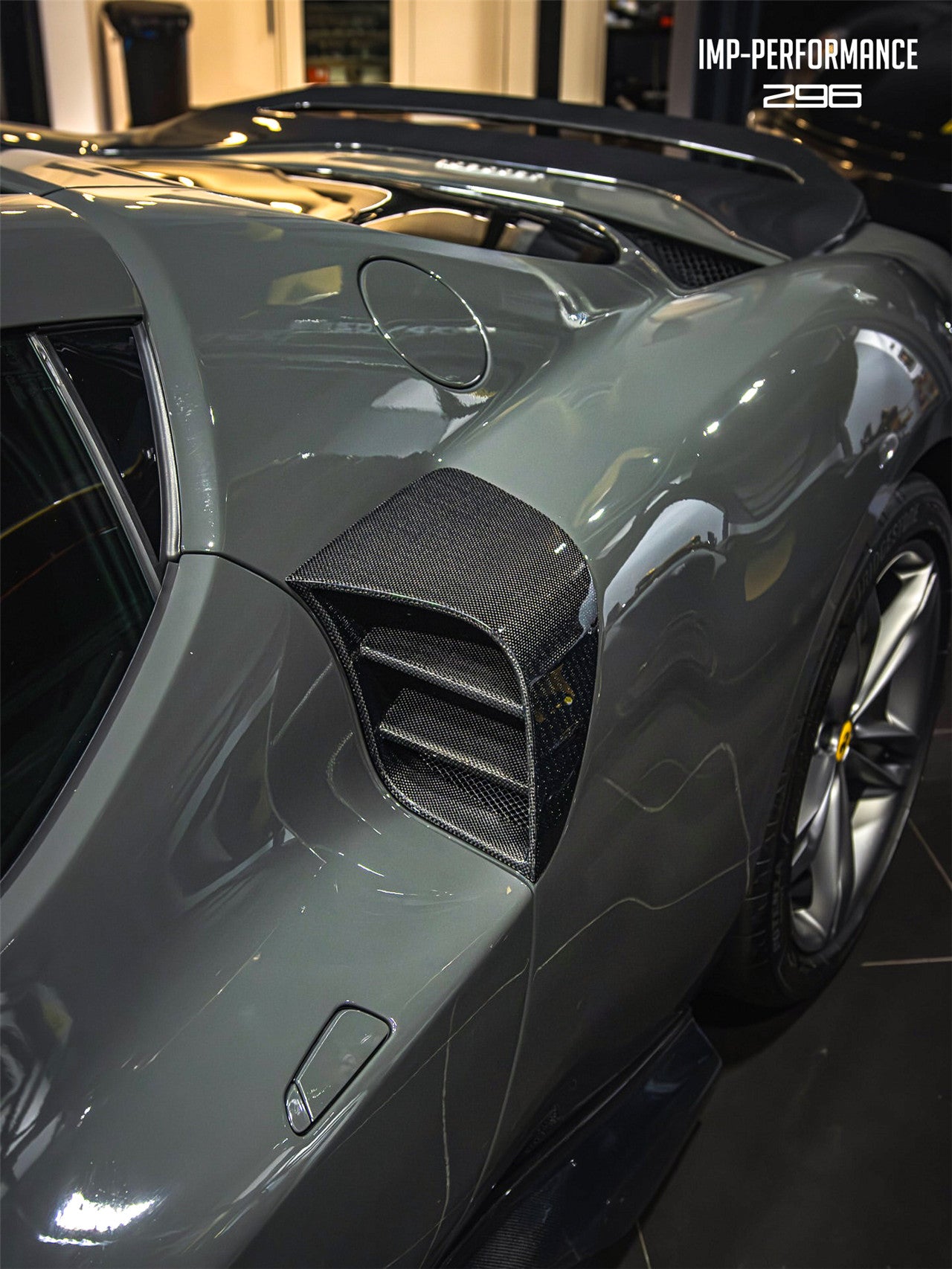 DarwinPRO 2022-2026 Ferrari 296 GTB & GTS Type F171 iMP Style Carbon Fiber Full Kit (For Surround View Camera System Bumper Only)