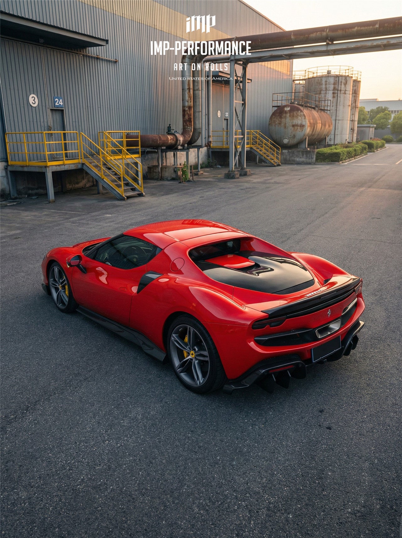 DarwinPRO 2022-2026 Ferrari 296 GTB & GTS Type F171 iMP Style Carbon Fiber Full Kit (For Surround View Camera System Bumper Only)